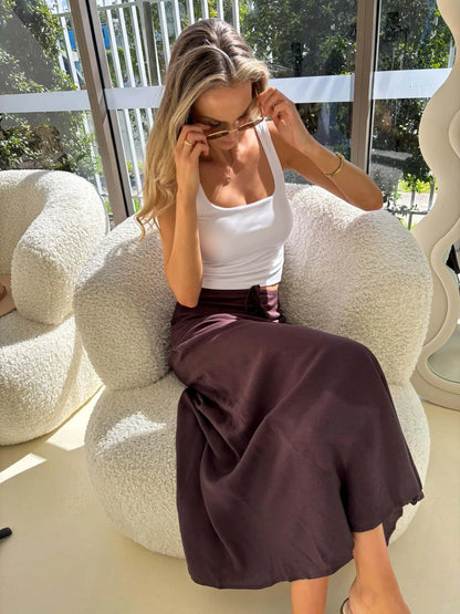 Kora Maxi Skirt - Chocolate