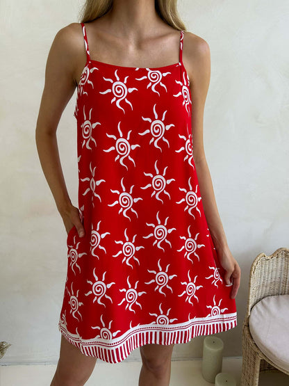 Libra Dress - Mykonos Red