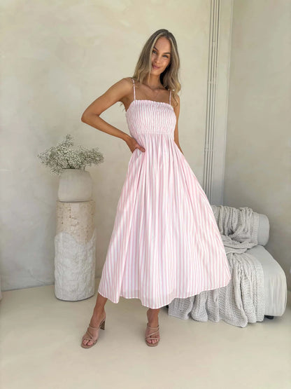 Palm Cove Dress - Pink Stripe