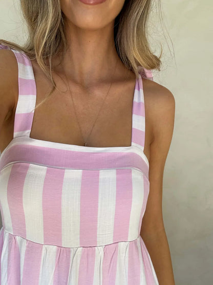 Cleo Stripe Tie Maxi - Light Orchid