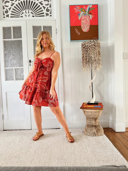 Bambi Mini Dress - Hibiscus Print