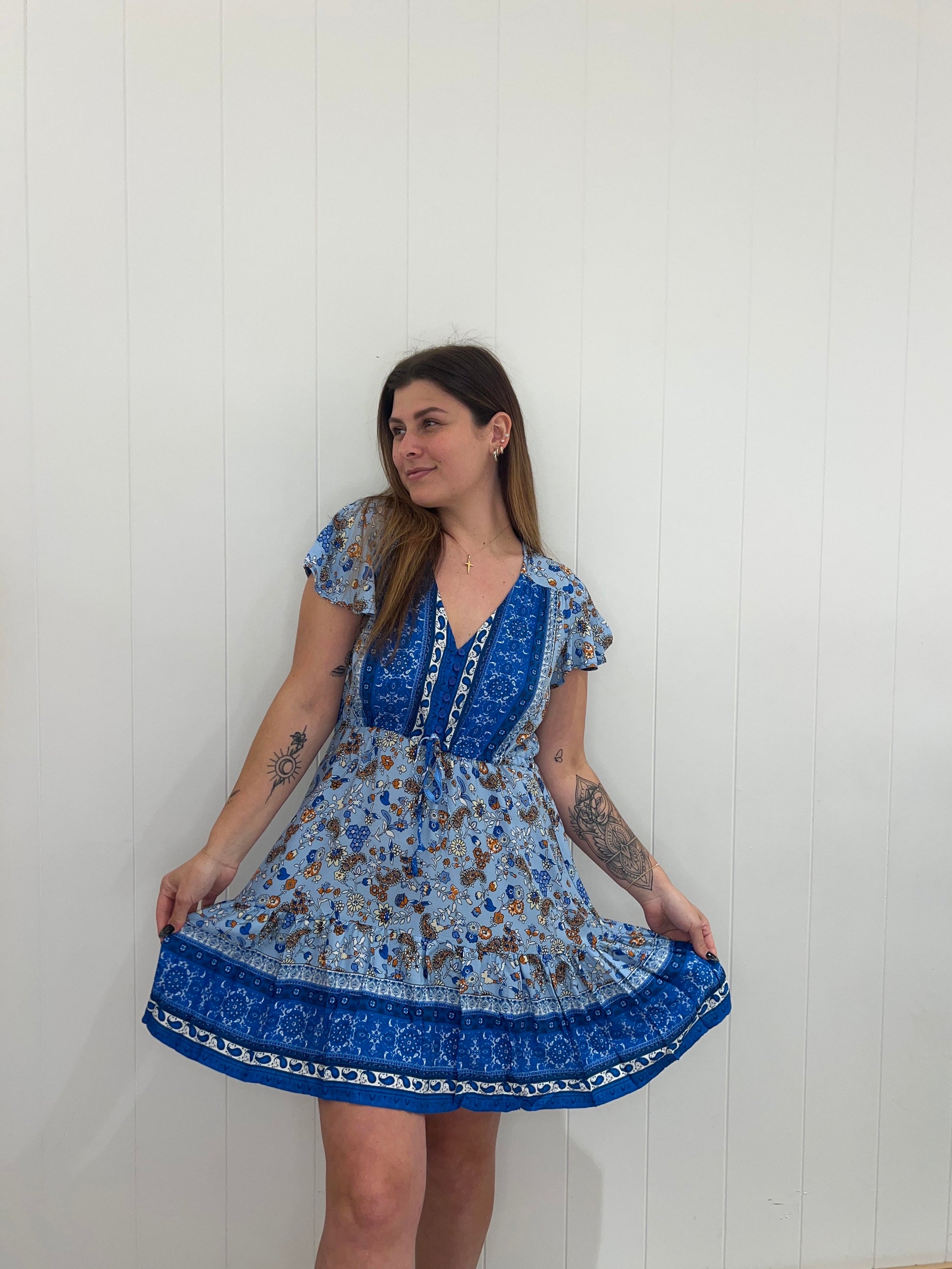 Beautiful Blue Summer Mini Dress