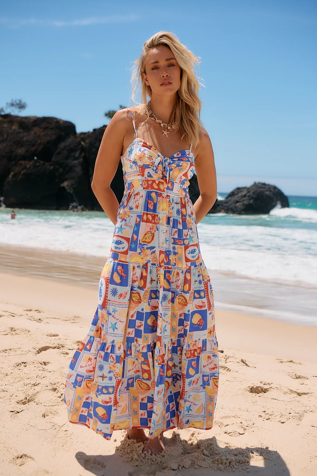 Viva De Sol Print Bambi Maxi