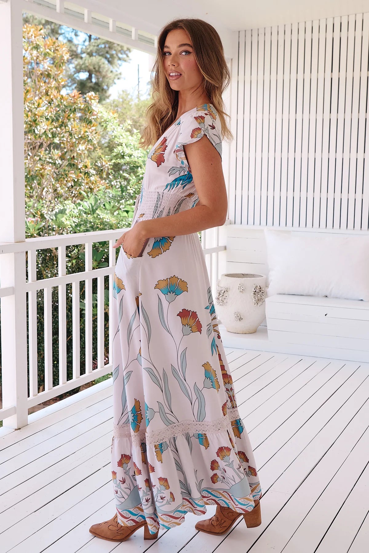 Romi Maxi dress - Palm Cove Print