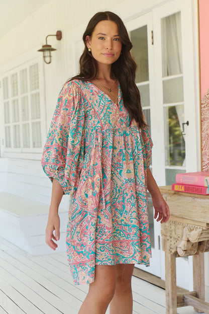 Ocean Lullaby Print Adela Midi Dress