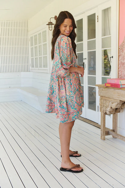 Ocean Lullaby Print Adela Midi Dress