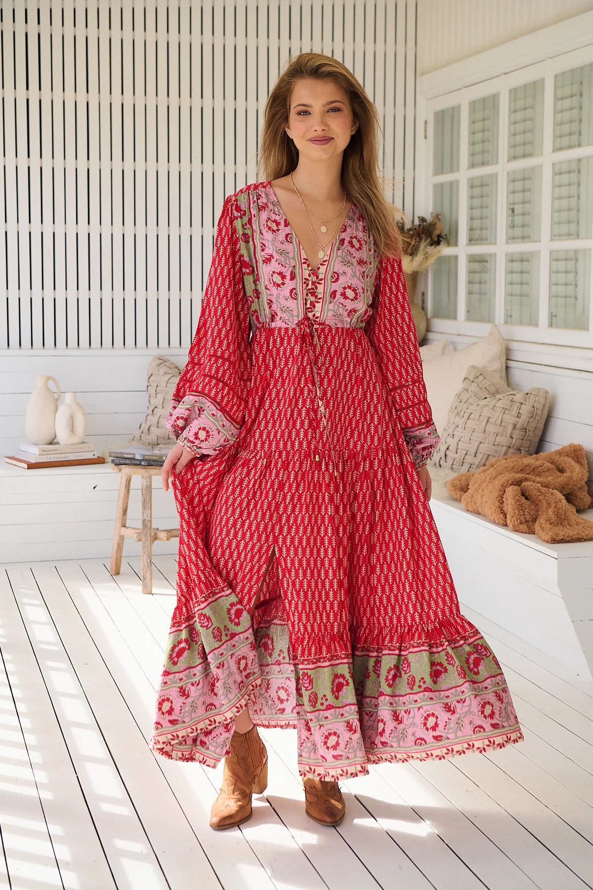 Teresa Lace Maxi Dress - Zelien Print