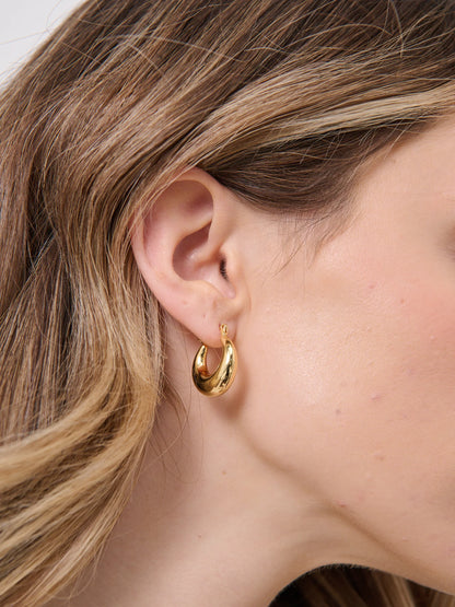 Amaline 18K Gold Plated Hoop Earrings in Small