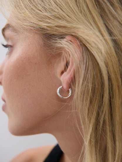 Twist Small Sterling Silver Plated Hoops