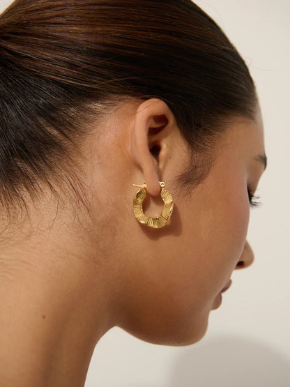 Wave Coil 18K Gold Plated Earrings