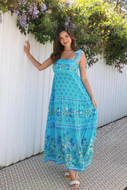 Oakleigh Slip Maxi Dress - Blue