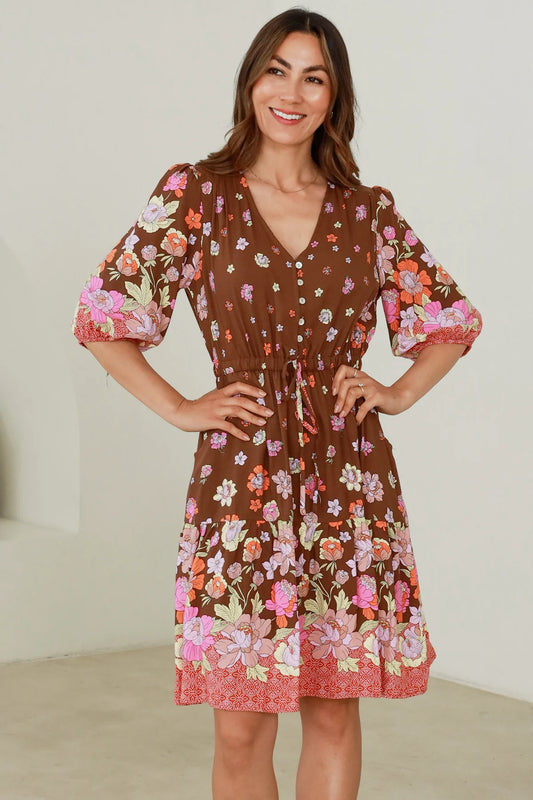 Cally Mini Dress - Woodland Print