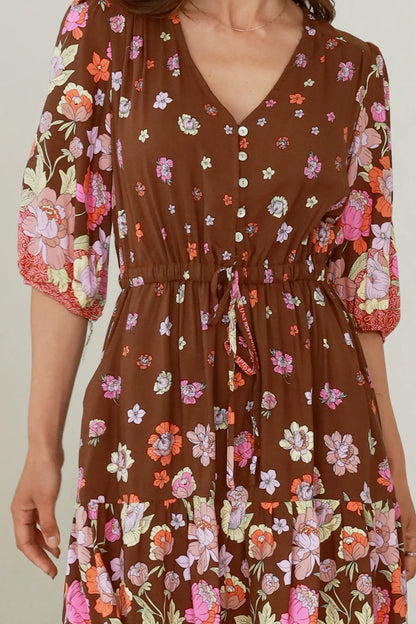 Cally Mini Dress - Woodland Print