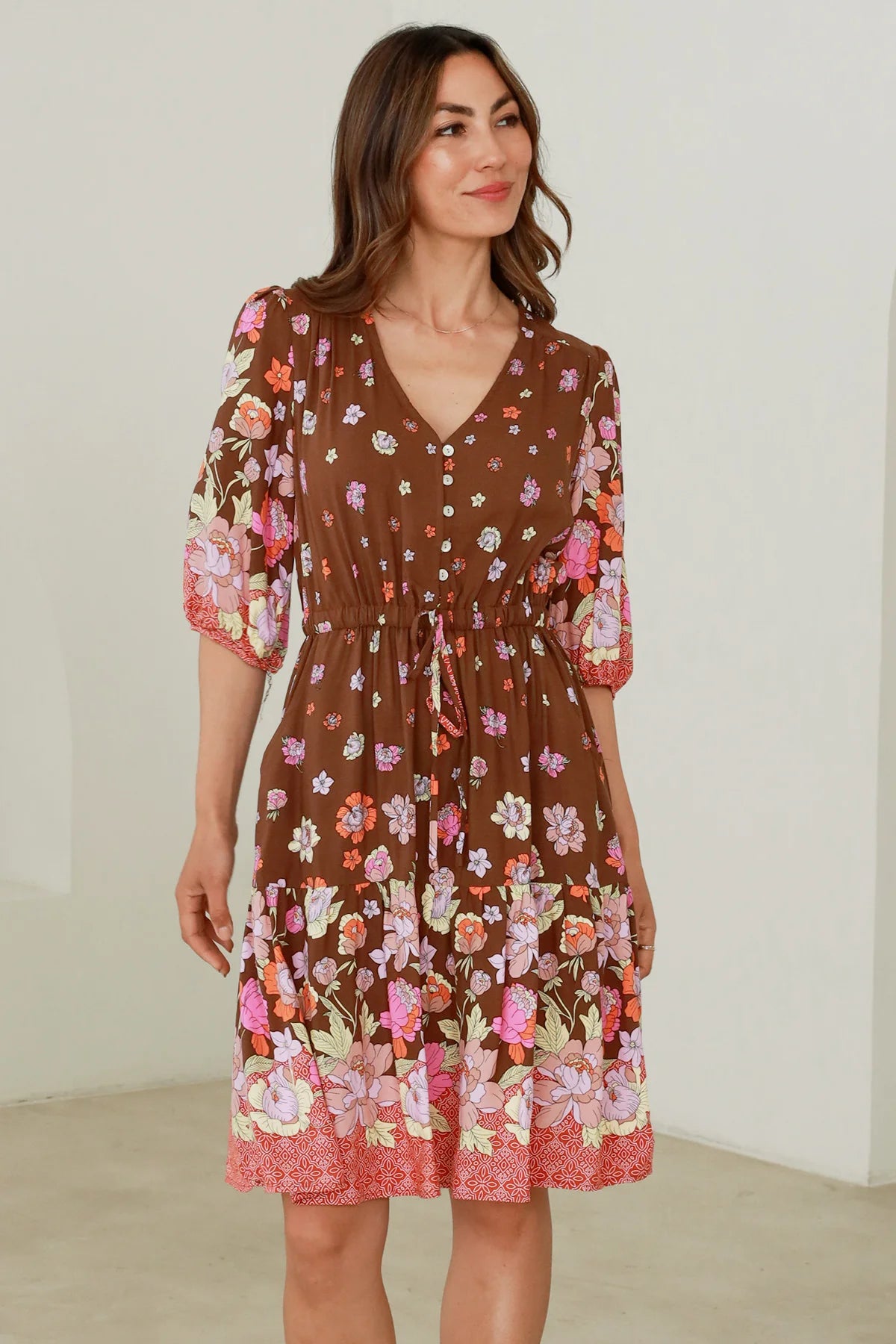 Cally Mini Dress - Woodland Print