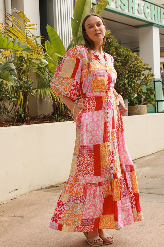 Cassie Maxi Dress - Tropical Print