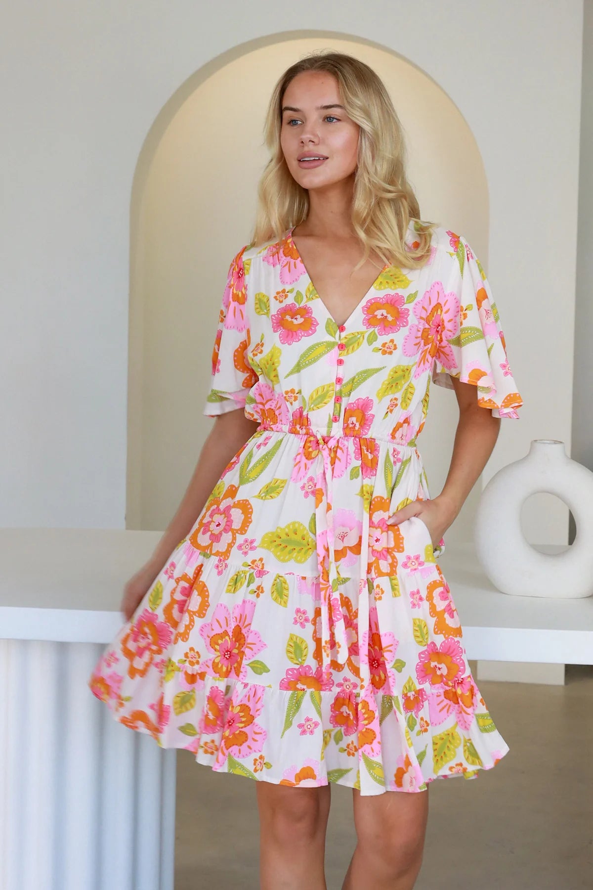 The Calile Mini Dress - Petal