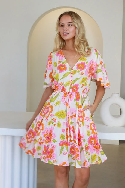 The Calile Mini Dress - Petal
