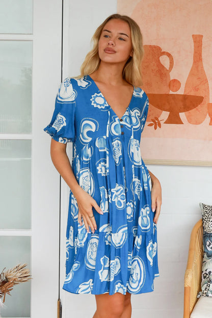 Ocean Blue Mini Dress