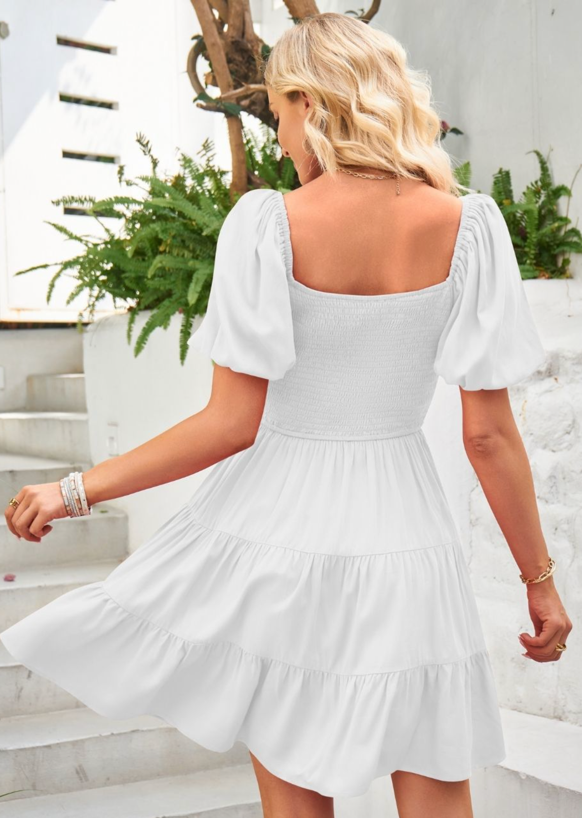 Basic Beautiful White Mini Dress
