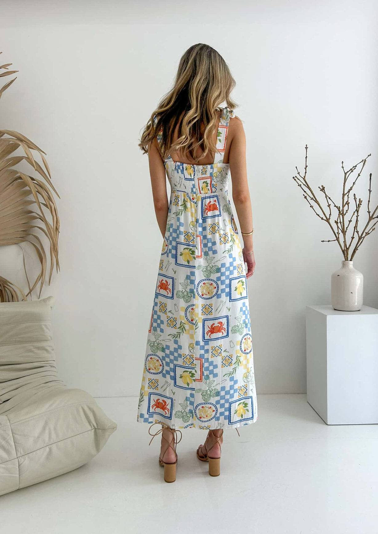 Matilda Tie Maxi - Picnic Print