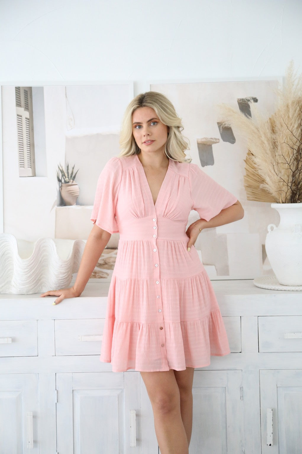 Anna Mini Dress - Pink