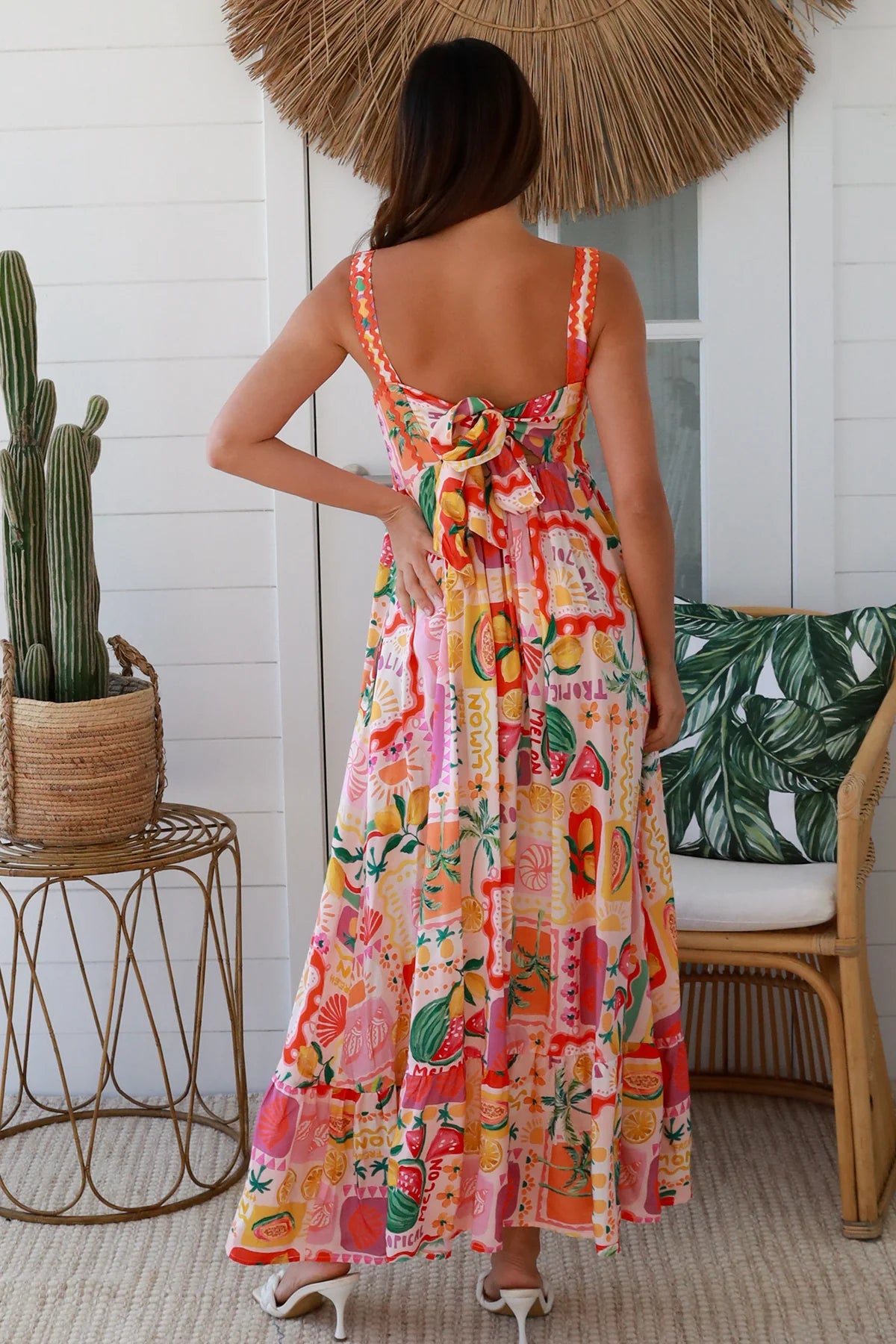 Ruby Ric Rac Maxi Dress - Summer Print