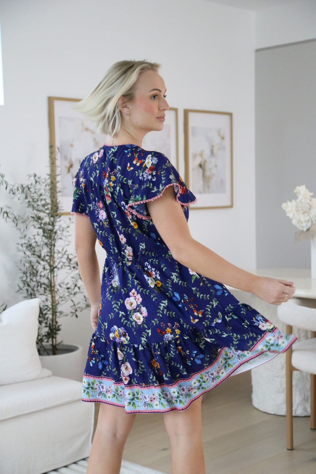 Calile Mini Dress - Blue Meadows