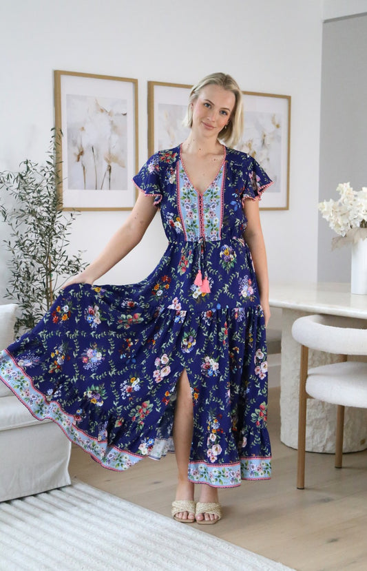 Calile Maxi Dress - Blue Meadows