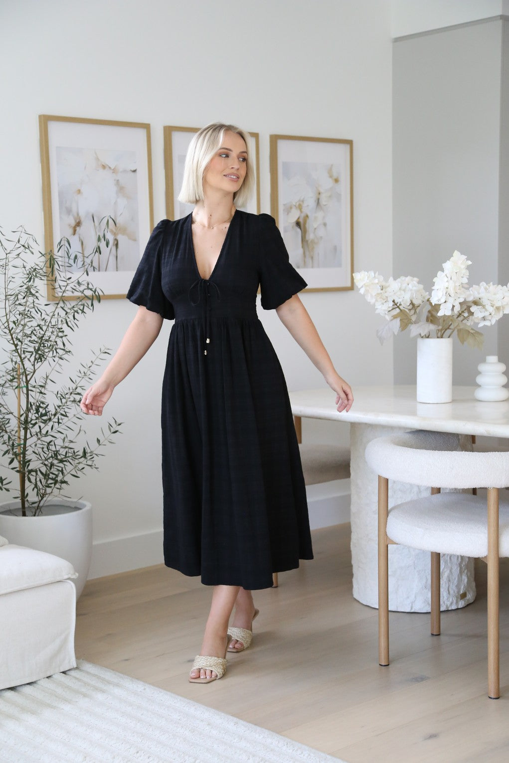 Sarah Midi Dress - Black