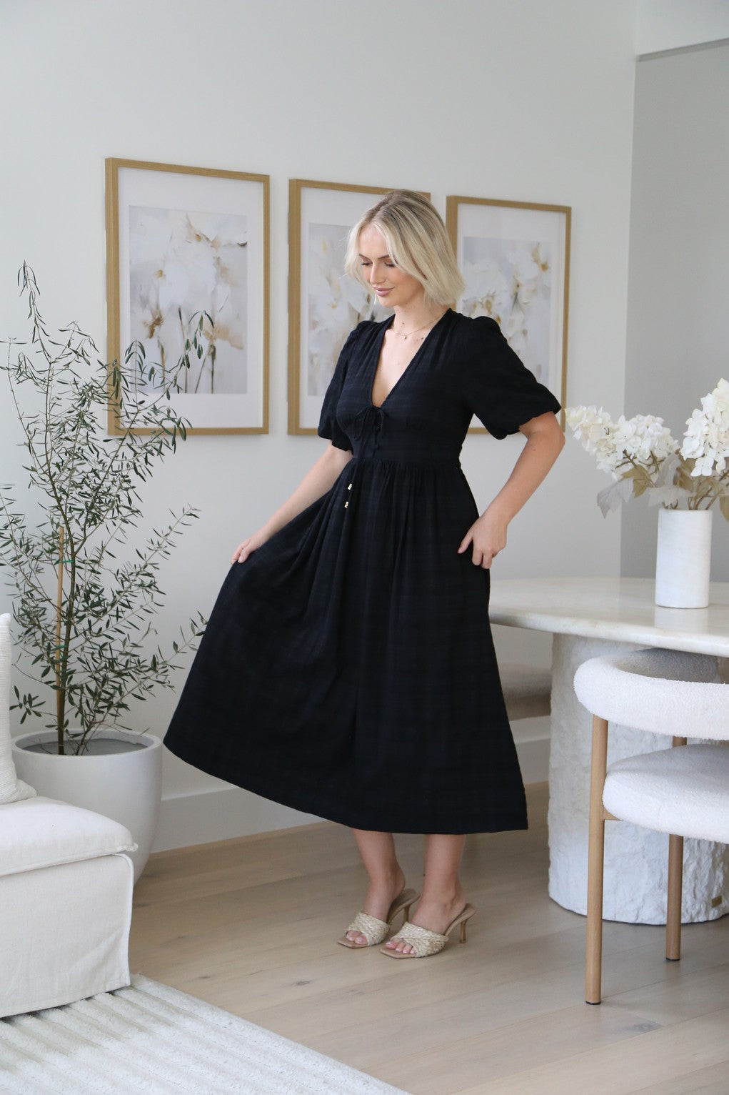 Sarah Midi Dress - Black