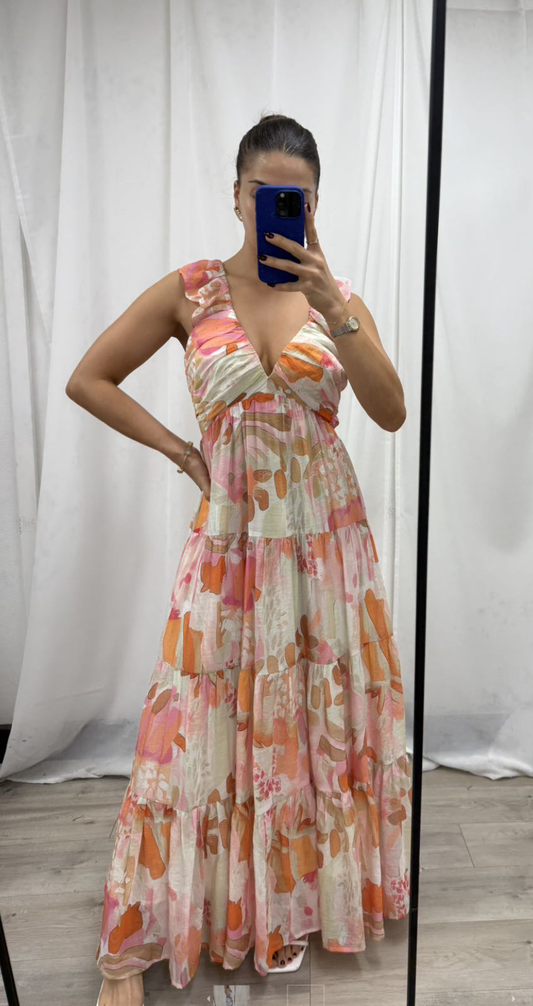 Aubrey Maxi Dress - Pink Florals