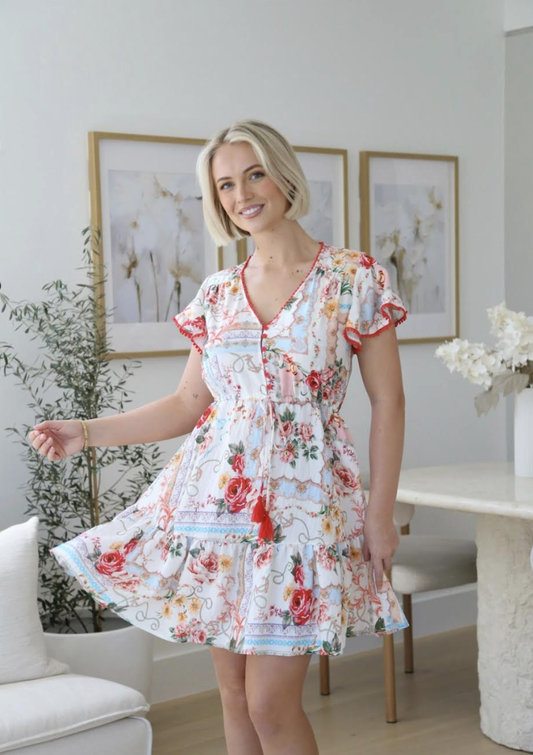 Calile Mini Dress - Rose Garden