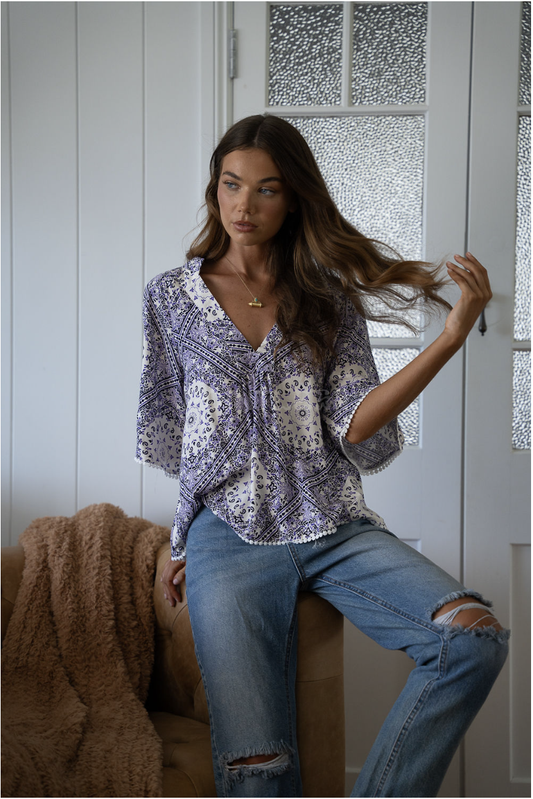 Lilac Lullaby Print - Gabriella Top