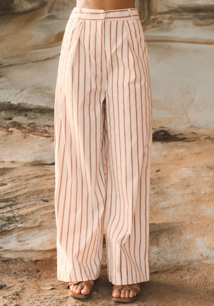 Cassie Chocolate Stripe Pant