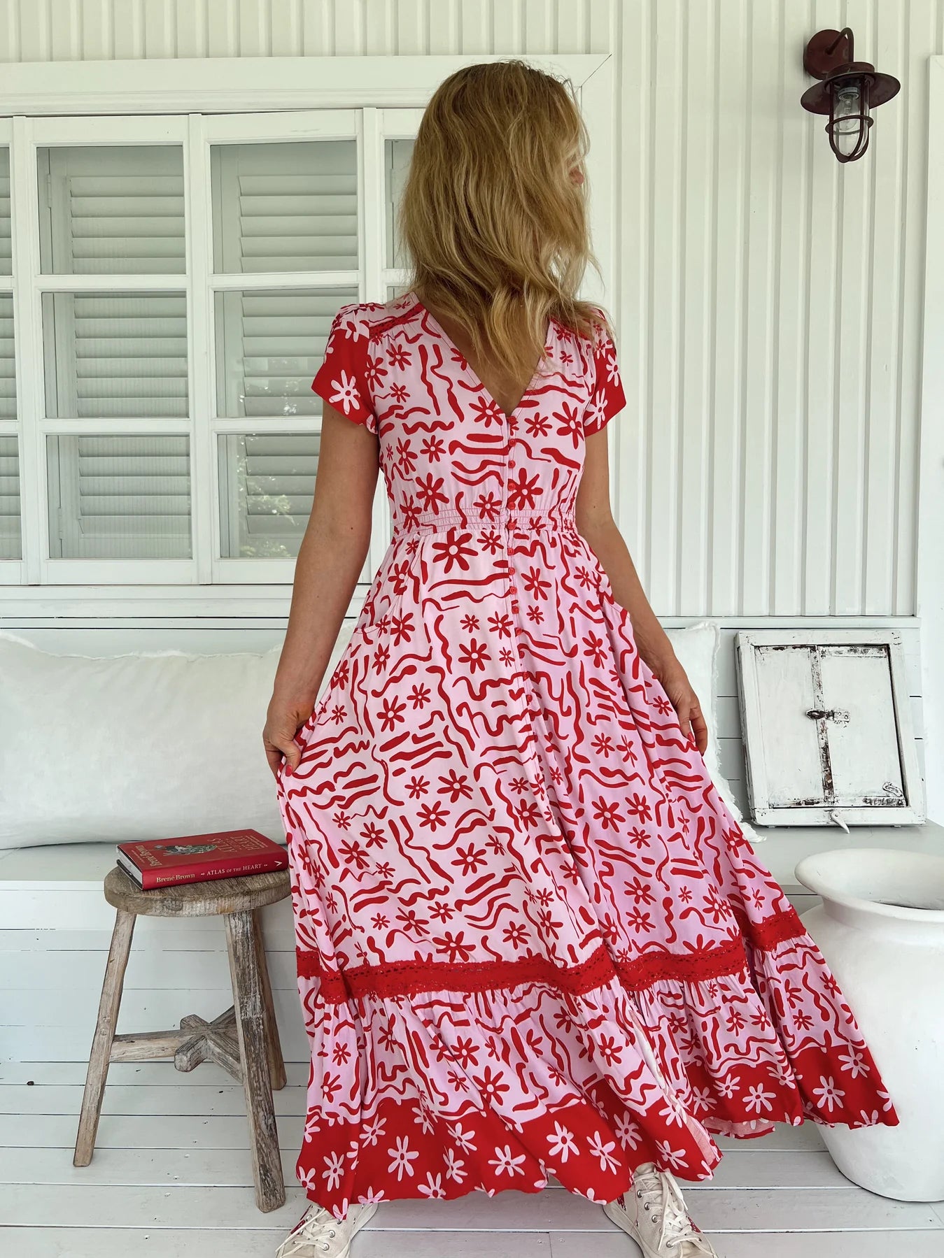 Carmen Maxi Dress - Strawberry Spritz Print