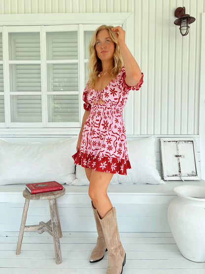 Rini Mini Dress - Strawberry Spritz Print