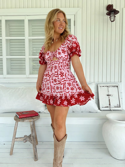 Rini Mini Dress - Strawberry Spritz Print