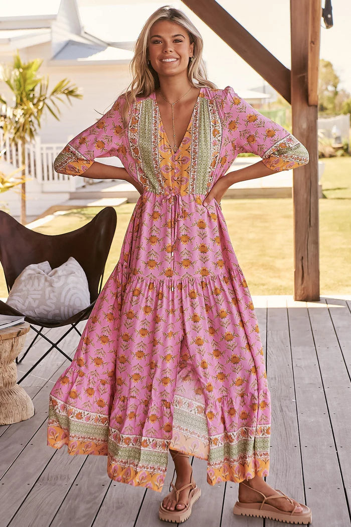 Tessa Maxi - Blushing Meadow Print