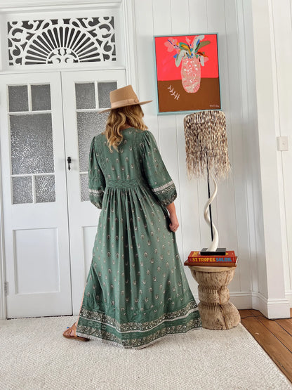 Meadow Maxi Dress - Viridian Print