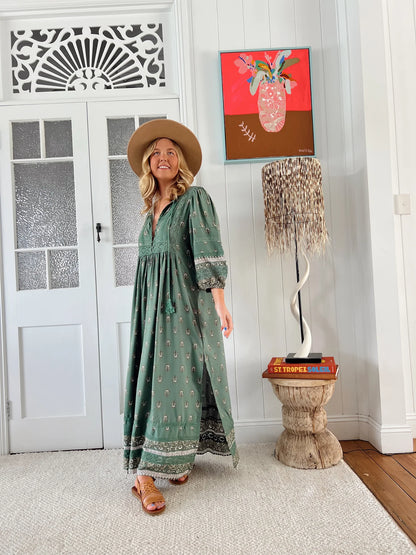 Meadow Maxi Dress - Viridian Print