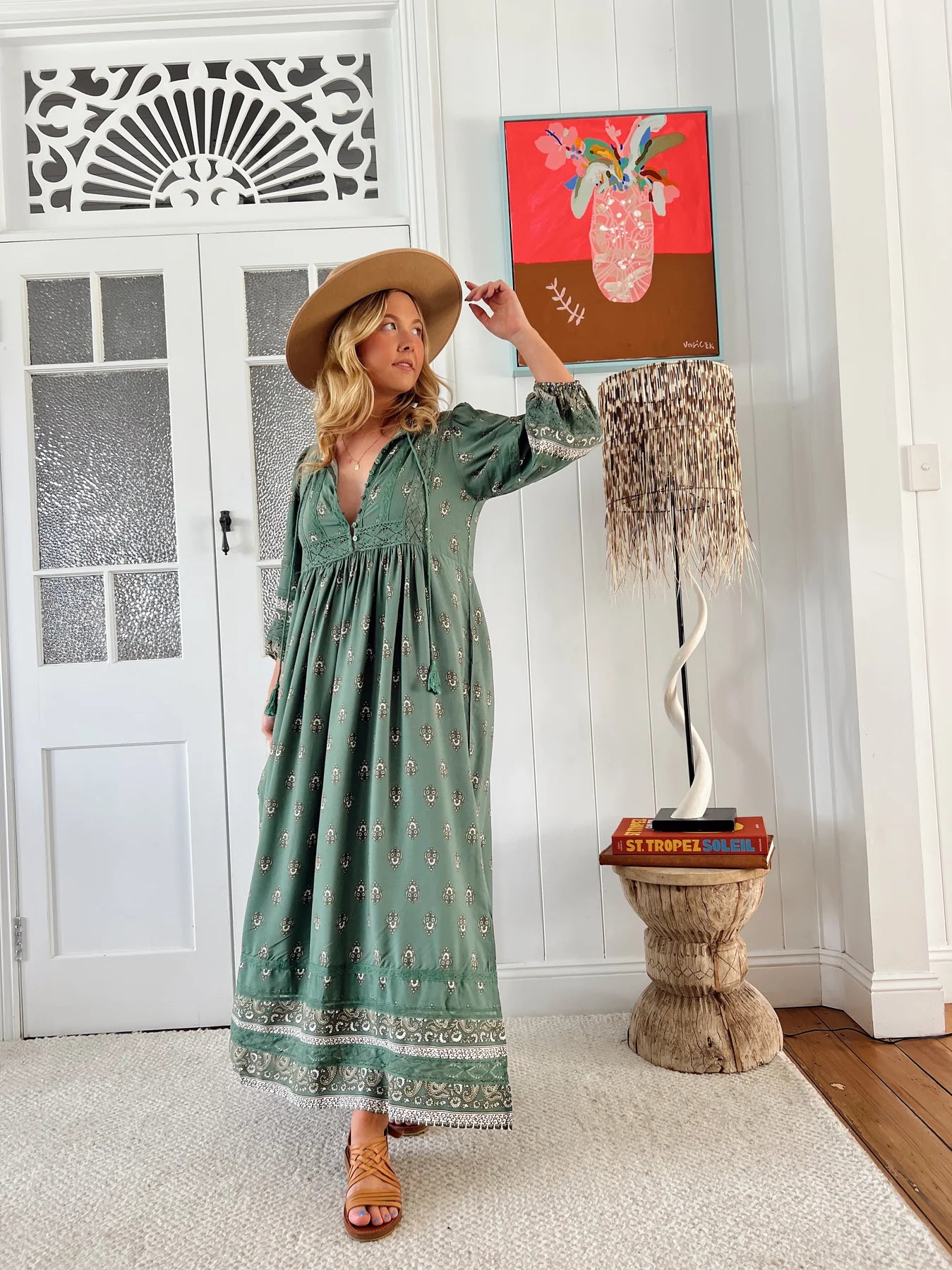 Meadow Maxi Dress - Viridian Print