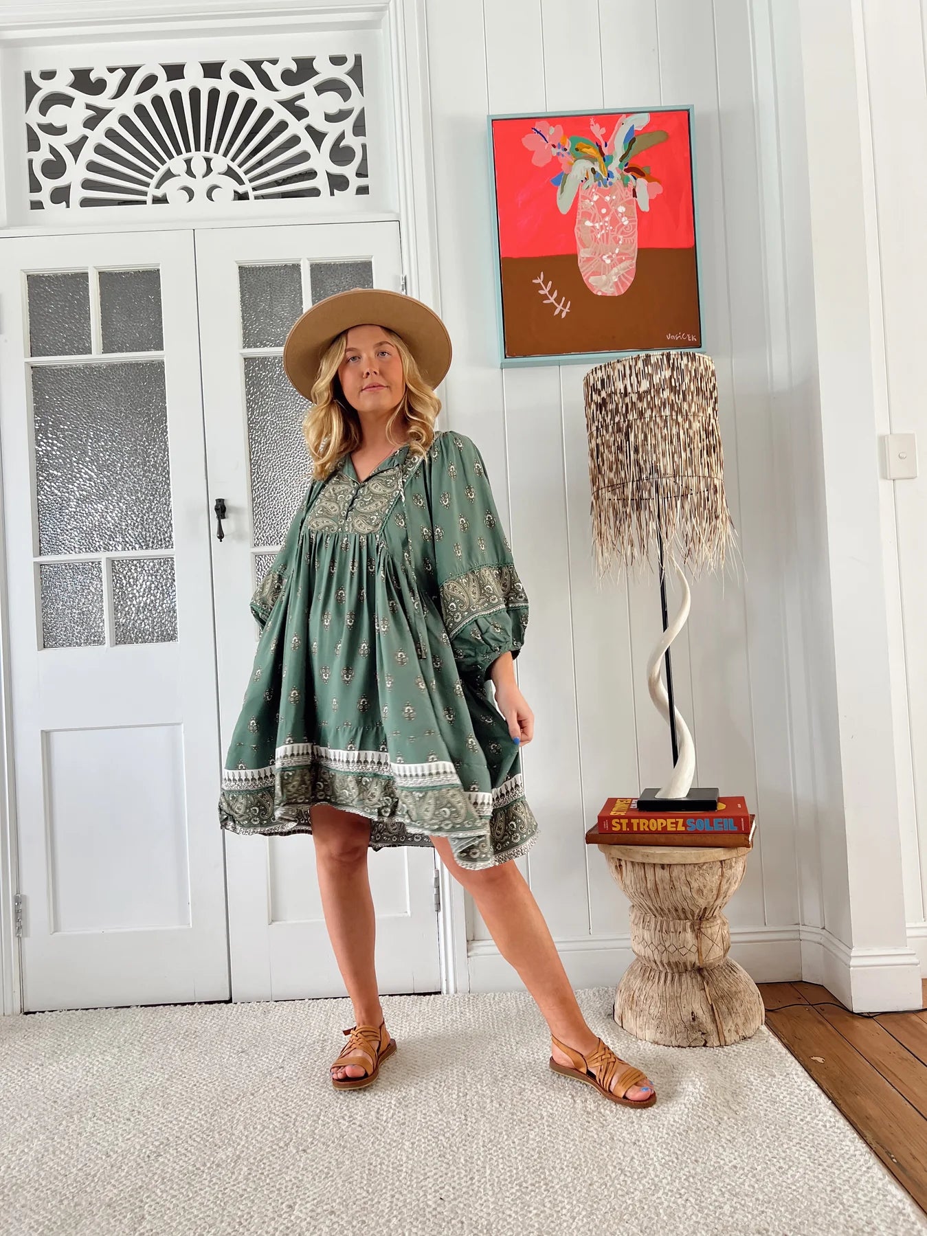 Adela Dress - Viridian Print