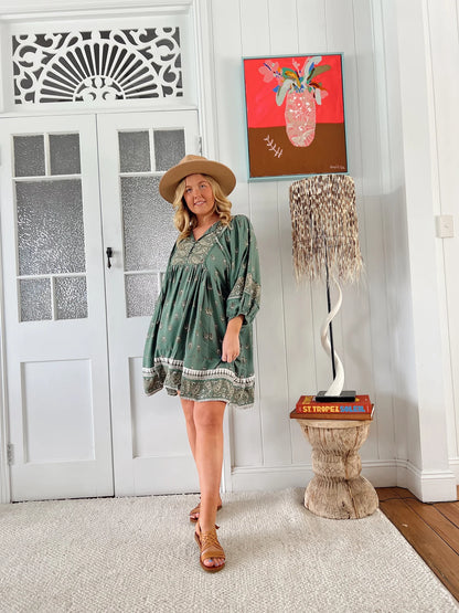 Adela Dress - Viridian Print