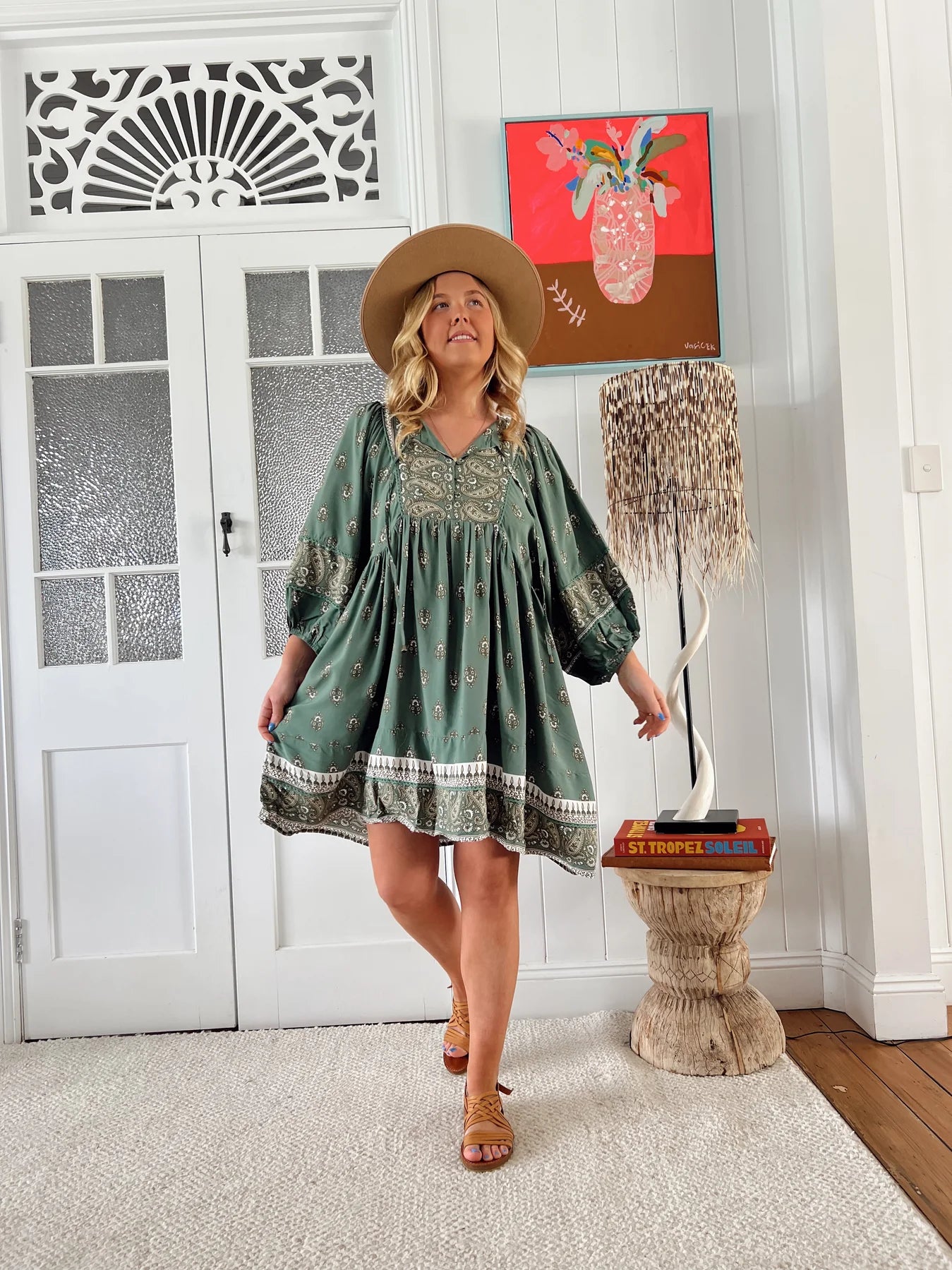 Adela Dress - Viridian Print