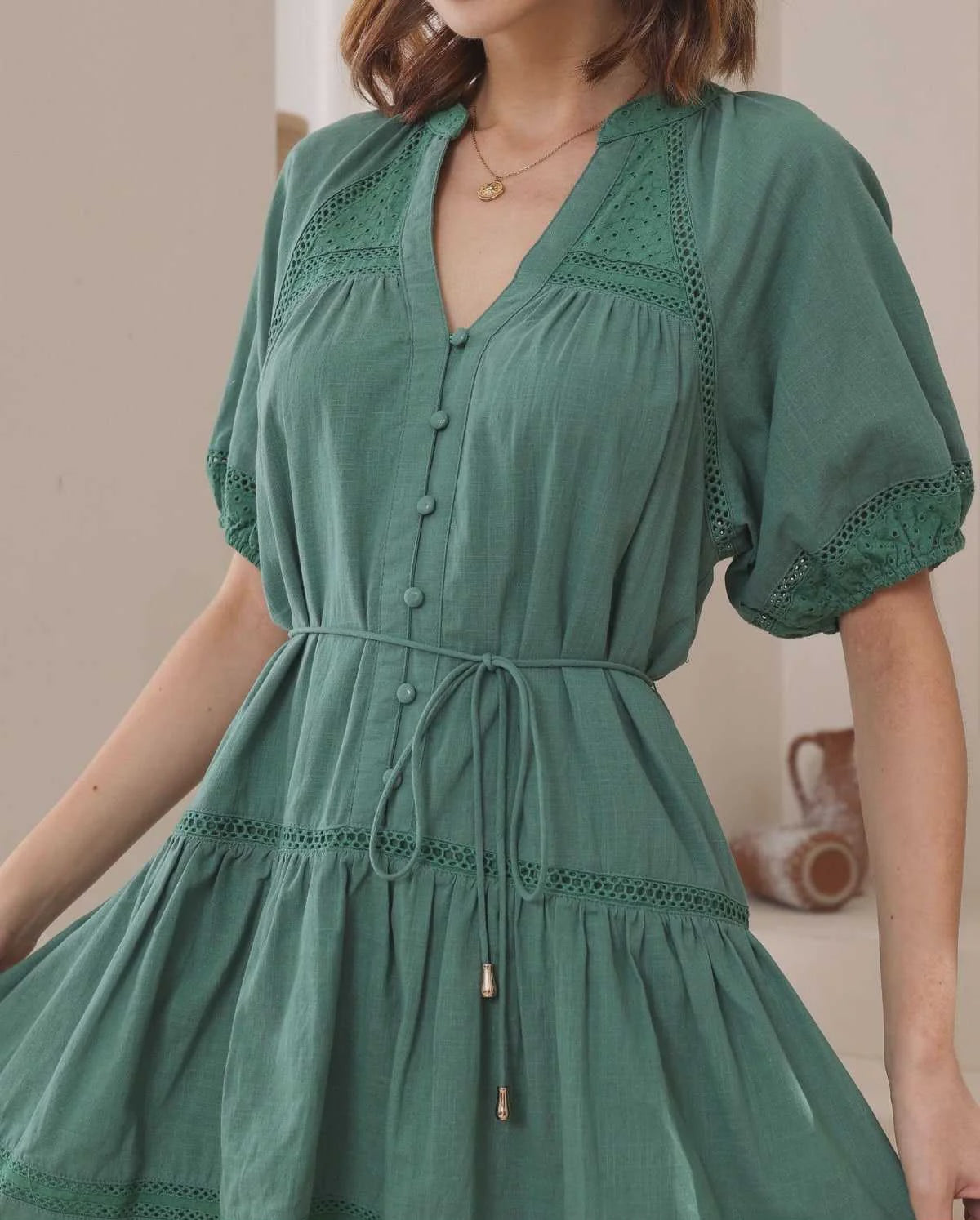 Bianca Mini Dress - Green