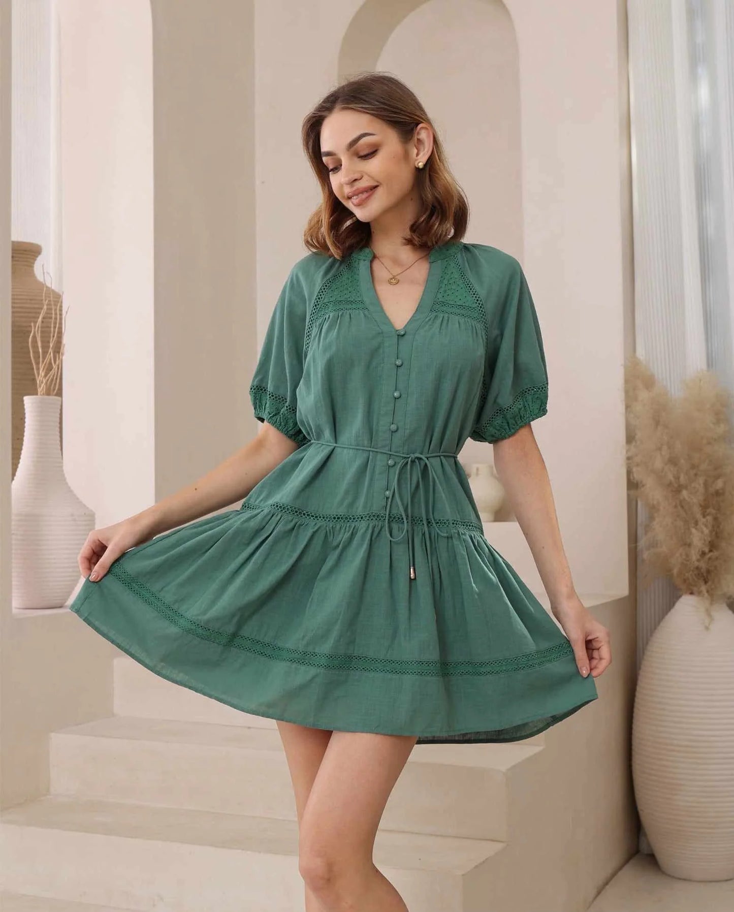 Bianca Mini Dress - Green