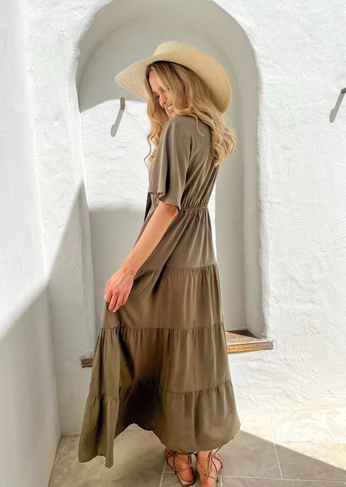 Lily Tie Maxi - Olive