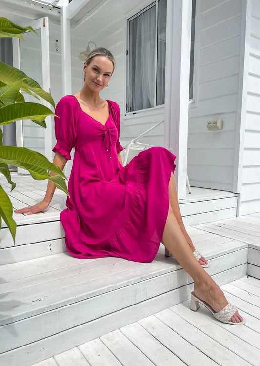 Raya Midi Dress - Magenta