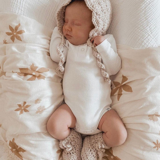 Ribbed Organic Bodysuit - Milk
